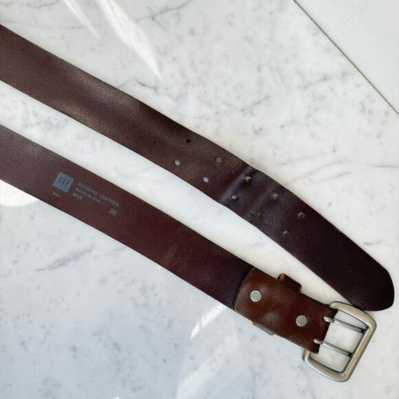 GAP Brown Leather Belt Men’s Size 38 Made in USA - Picture 4 of 6